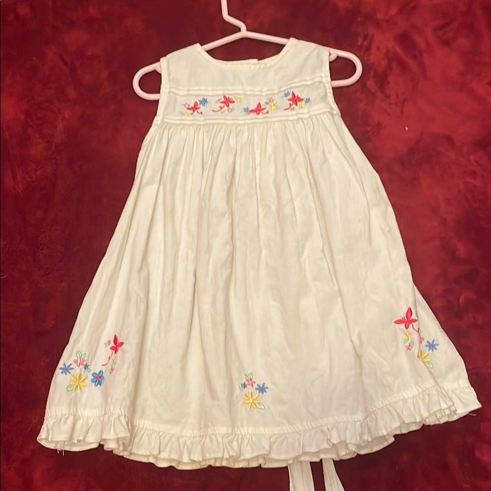 Bonnie Jean White Smocked Sundress with Ruffles